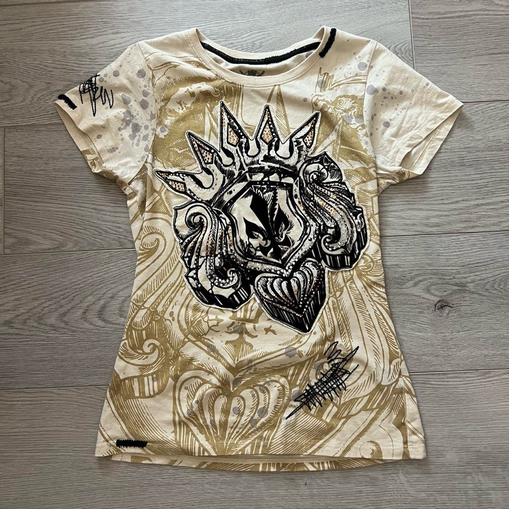 rebel spirit fleur de lis punk trashy y2k 2000s velvet grunge tan top ❤︎︎